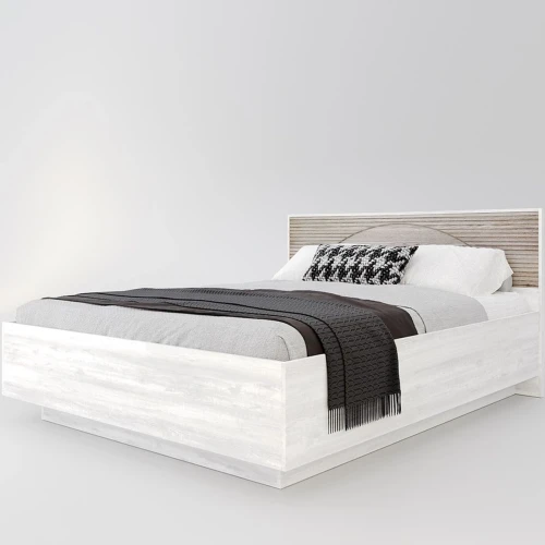 Кровать «Монтале» 160x200 КМК 0966.8 с ПМ, бетон пайн светлый/астана