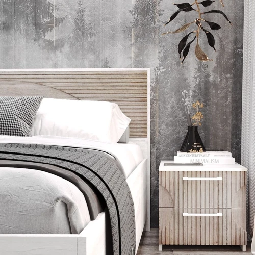 Кровать «Монтале» 160x200 КМК 0966.8 с ПМ, бетон пайн светлый/астана