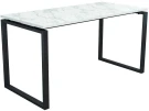 Стол компьютерный Янтарь 55.08-1 Мрамор белый/Металл черный