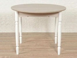 Стол круглый раздвижной СМ ДСП ясень светлый