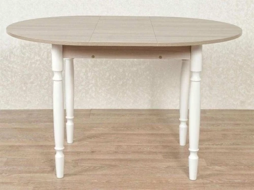 Стол круглый раздвижной СМ ДСП ясень светлый