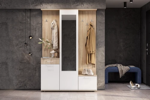 Прихожая ПР 1, Дуб сонома, Белый