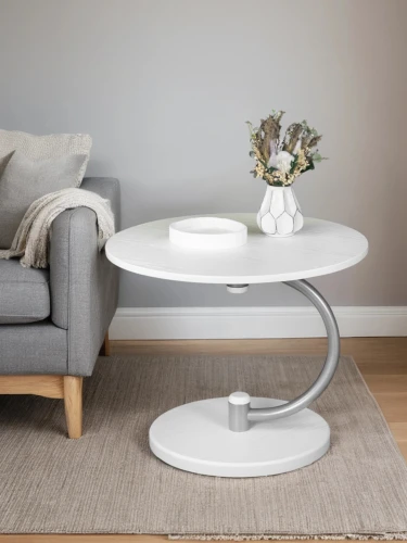 Стол журнальный Дуэт 13 металлик/белый