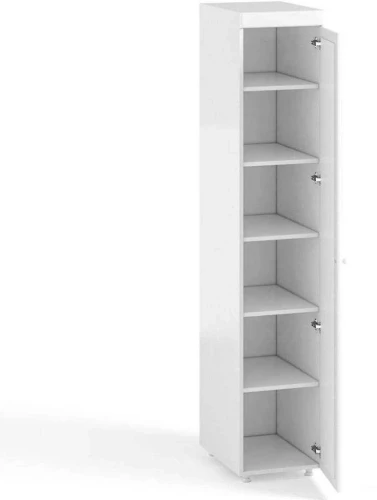 Шкаф-пенал 1дв. (гл.560) с зеркалом Монако МН-34 белое дерево