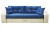 Диван еврокнижка Манчестер 160 ВЕЛЮР 09 СИНИЙ ЭКОКОЖА БЕЖЕВАЯ НПБ