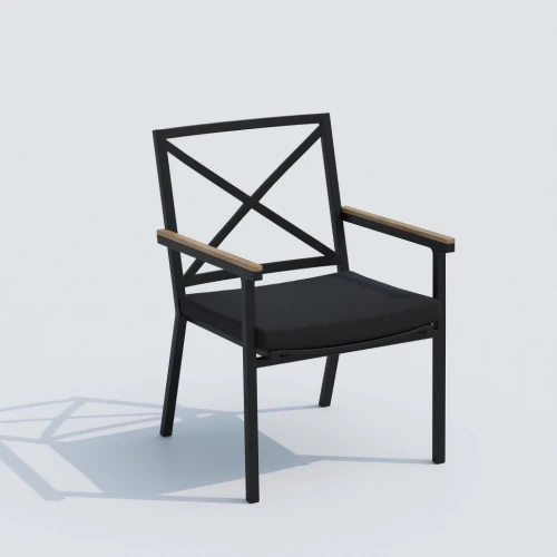 Обеденная группа DOLLA FESTA каркас карбон / стол алюминий 180 / ткань черная