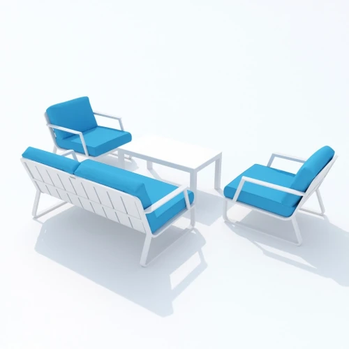 Лаунж зона ESTIVO голубая - белый каркас