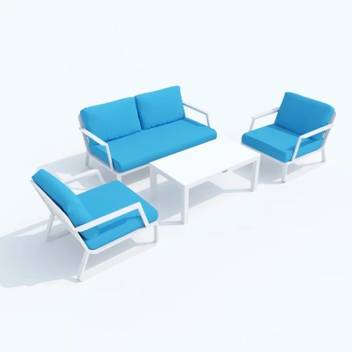 Лаунж зона ESTIVO голубая - белый каркас