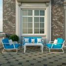 Лаунж зона ESTIVO голубая - белый каркас