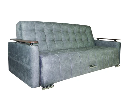 Диван Мадрид, с/м 125х 184, велюр серый, ППУ + Пружинный блок