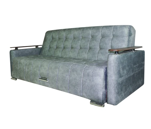 Диван Мадрид, с/м 125х 184, велюр серый, ППУ + Пружинный блок