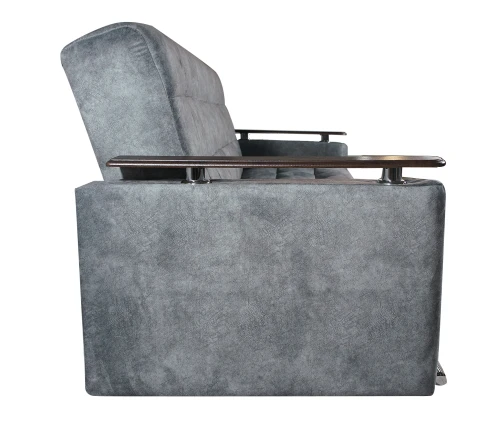 Диван Мадрид, с/м 125х 184, велюр серый, ППУ + Пружинный блок