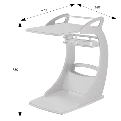 Подкатной столик Фаворит молочный дуб