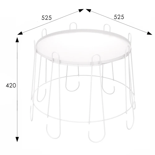 Столик кофейный SHT-CT6-2 белый муар