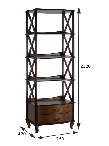 Этажерка Джульетта-4 широкая орех Л