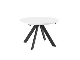 Стол Рондо D120, Белый Маттелюкс/Чёрный