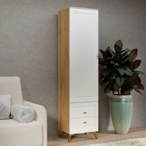 Шкаф-пенал Вега Сапфир, белый глянец