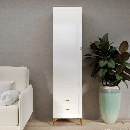 Шкаф-пенал Вега Сапфир, белый глянец