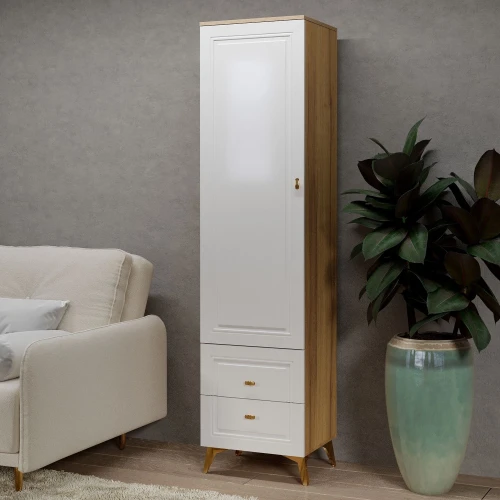 Шкаф-пенал Вега Сапфир, белый глянец