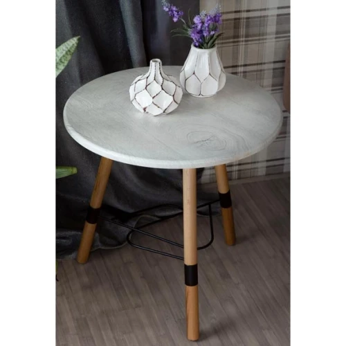 Стол журнальный Лючия 3103 серый бетон/бук/дуб дымчатый