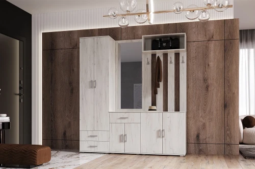 Шкаф бельевой Ева (600), Дуб крафт белый