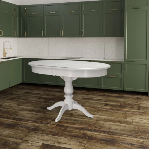 Стол обеденный Тарун 4 раздвижной белый/серебро 120/160*84