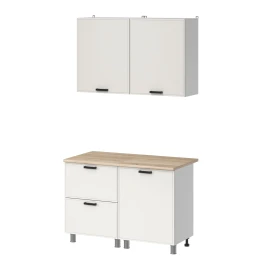 МК Аленушка 1,2м с ящ. Магнолия Молочный,скоба черный,сонома