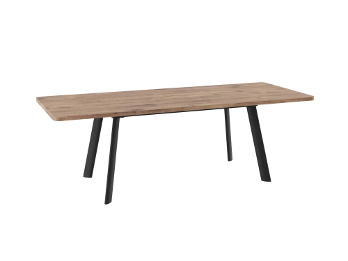 Стол Леон LUX RADIAL 180, Дуб Веллингтон, Черный