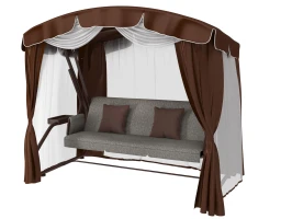 Качели садовые 3-х местные Караван Люкс  -  шоколад