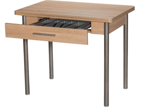 Стол М20 ДП1-02-05 900(1200)*600, ЛДСП:Дуб Сонома, Н/стола (Металлик)