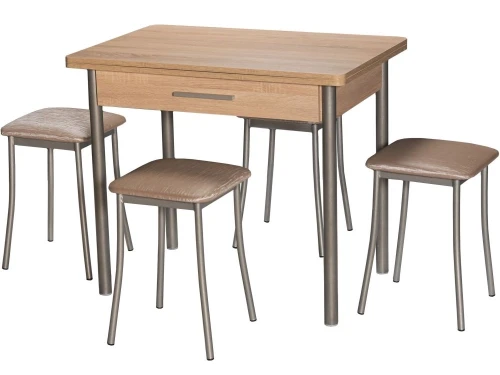 Стол М20 ДП1-02-05 900(1200)*600, ЛДСП:Дуб Сонома, Н/стола (Металлик)