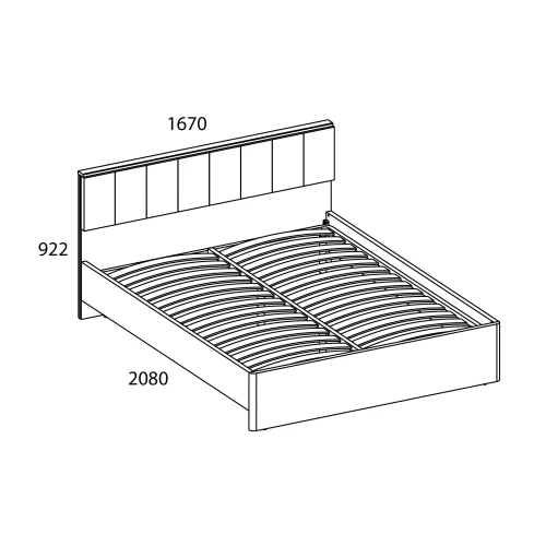 Кровать 160М, JAGGER, цвет Дуб монастырский /Черный