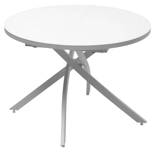 Стол ДАРИО D110 раскладной Белый, стекло/ Белый каркас М-City