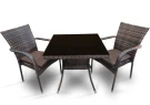 Комплект мебели стол Вайнхейвен 70х70 + 2 кресла Милан из искусственного  ротанга Dark brown Комплект мебели стол Вайнхейвен 70х70 + 2 кресла Милан из искусственного  ротанга Dark brown