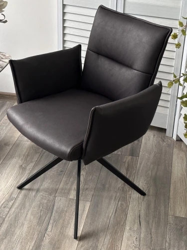 Стул DEAN 360 град.поворот. Темно-серый  экокожа  Maison 99# / Черный, ®DISAUR