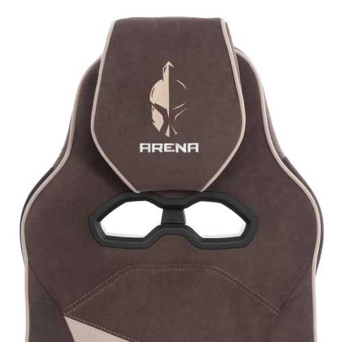 Кресло Arena metalBL велюр, коричневый/бежевый, 6/7