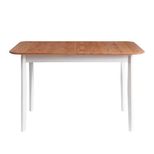 Стол Соната Люкс раздвижной/Sonata Lux extension table массив сосны, антик/белый, 120-(150)х75х75 см