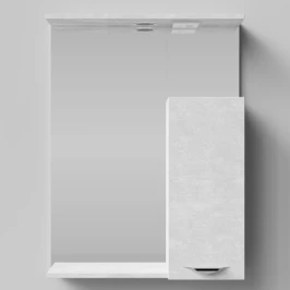 Зеркало Марко 60, ручки Хром, Белый камень ПВХ 57805, правый