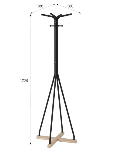 Вешалка напольная Галилео 218 черный/шимо