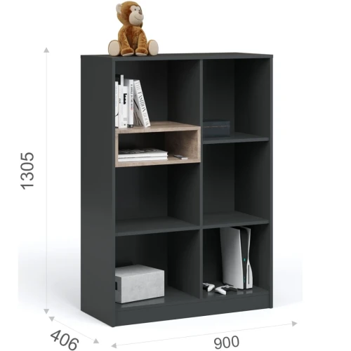 Комод «Квадро» 90, Антрацит/Дуб эндгрейн/Шиншилла/Белый