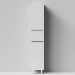 Пенал Бест 35 (2 двери, 1 ящик) напольный, Белый камень ПВХ 57805, левый