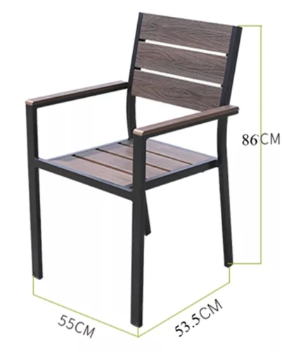 Алюминиевое кресло из ДПК ПОЛИВУД-3 «POLYWOOD-3» цвет каштан арт.1017