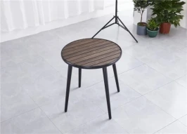 Алюминиевый садовый стол D70 см ПОЛИВУД-3 «POLYWOOD-3» цвет каштан