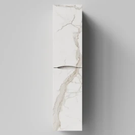 Пенал Лайт 35 подвесной, Мрамор Белый натур милк ПВХ 2537, левый