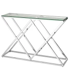 BS-06 Консольный столик стеклянный прозрачный 120*40, основание нержавеющая сталь хром BS-06 Консольный столик стеклянный прозрачный 120*40, основание нержавеющая сталь хром