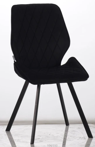 DC230 Стул мягкий, ГРАФИТ#M420-12 велюр, каркас металл, черный КВАДРАТ