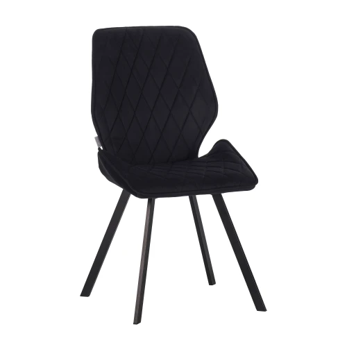 DC230 Стул мягкий, ГРАФИТ#M420-12 велюр, каркас металл, черный КВАДРАТ