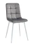 DC209 Стул мягкий, СЕРЫЙ#G62-38 велюр, каркас металл белый КРУГЛЫЙ