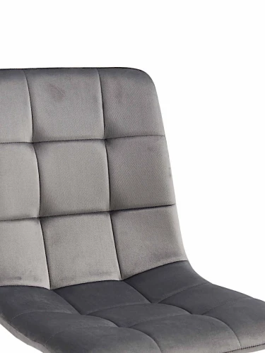 DC209 Стул мягкий, СЕРЫЙ#G62-38 велюр, каркас металл белый КРУГЛЫЙ