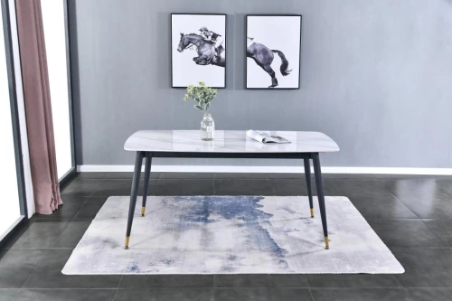 Стол обеденный Рио DT-2849, 160х80х75 см, белый мрамор